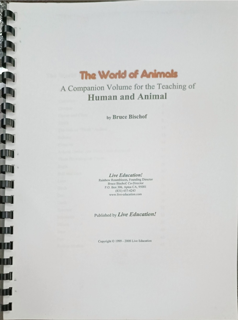 The World of Animals: A Companion Volume For the Teaching of Human and Animal