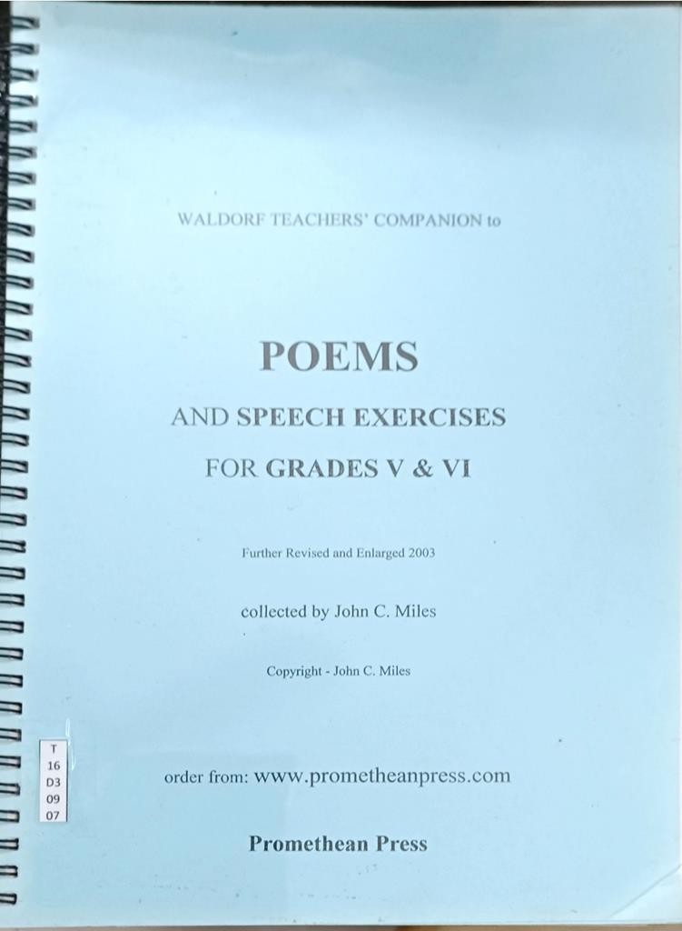 Poems And Speech Exercises For Grades V & VI