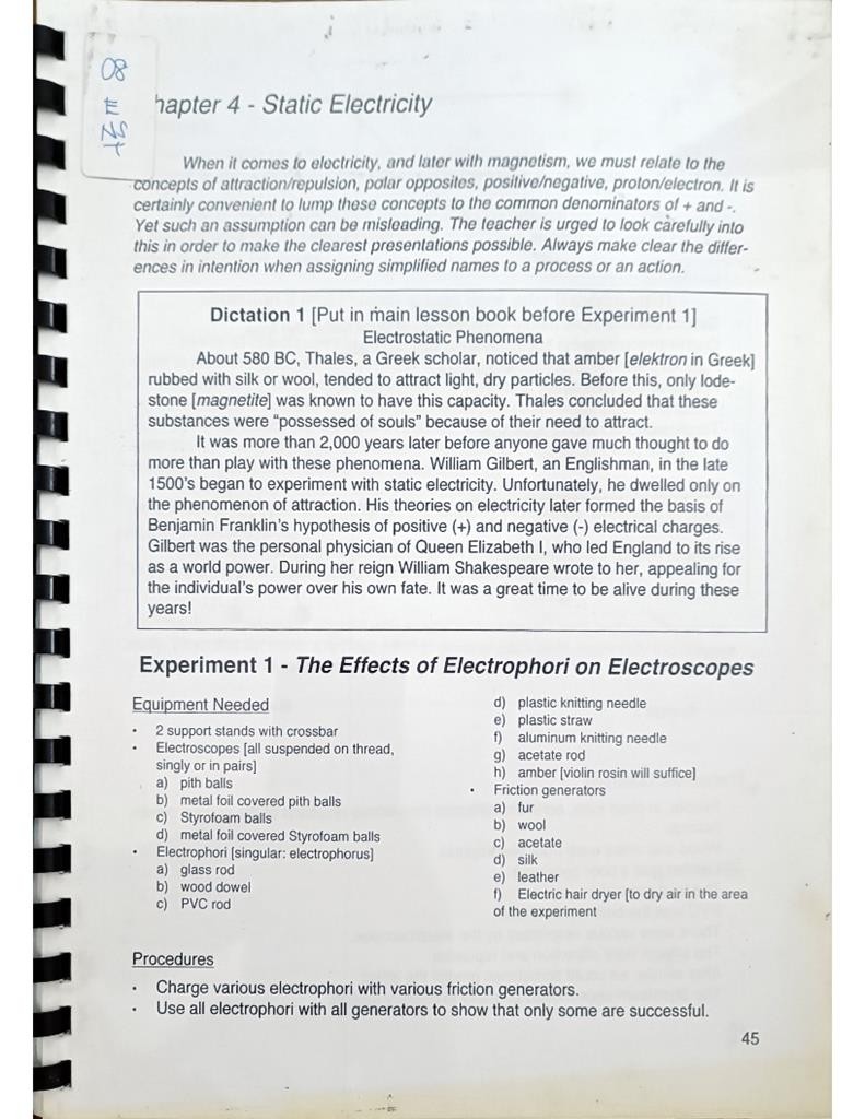 Chapter 4 - Static Electricity