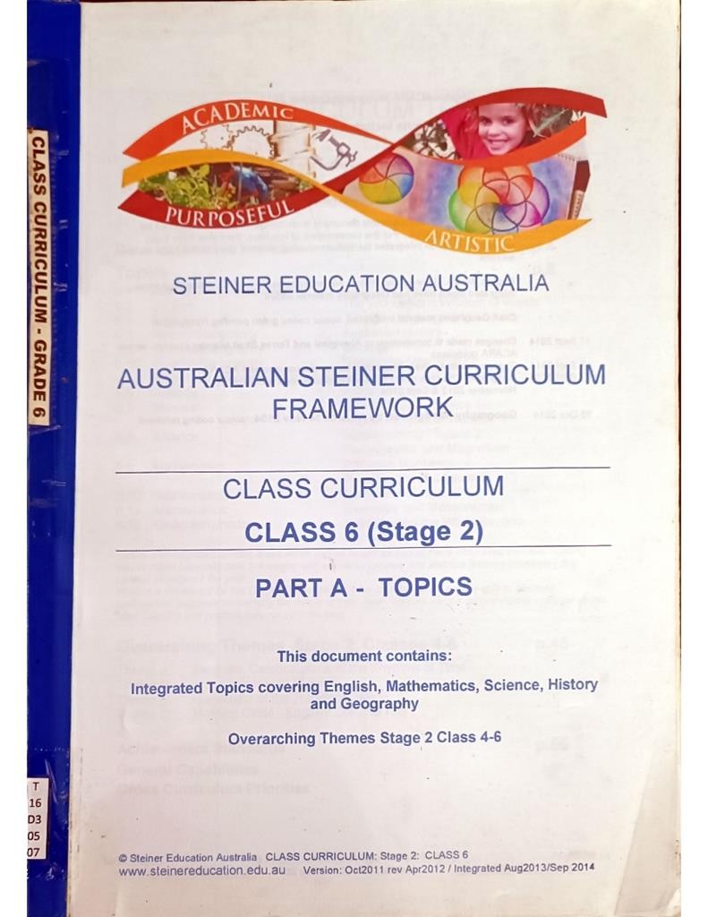 Australian Steiner Curriculum Framework - Class Curriculum (Class 6 - Stage 2)