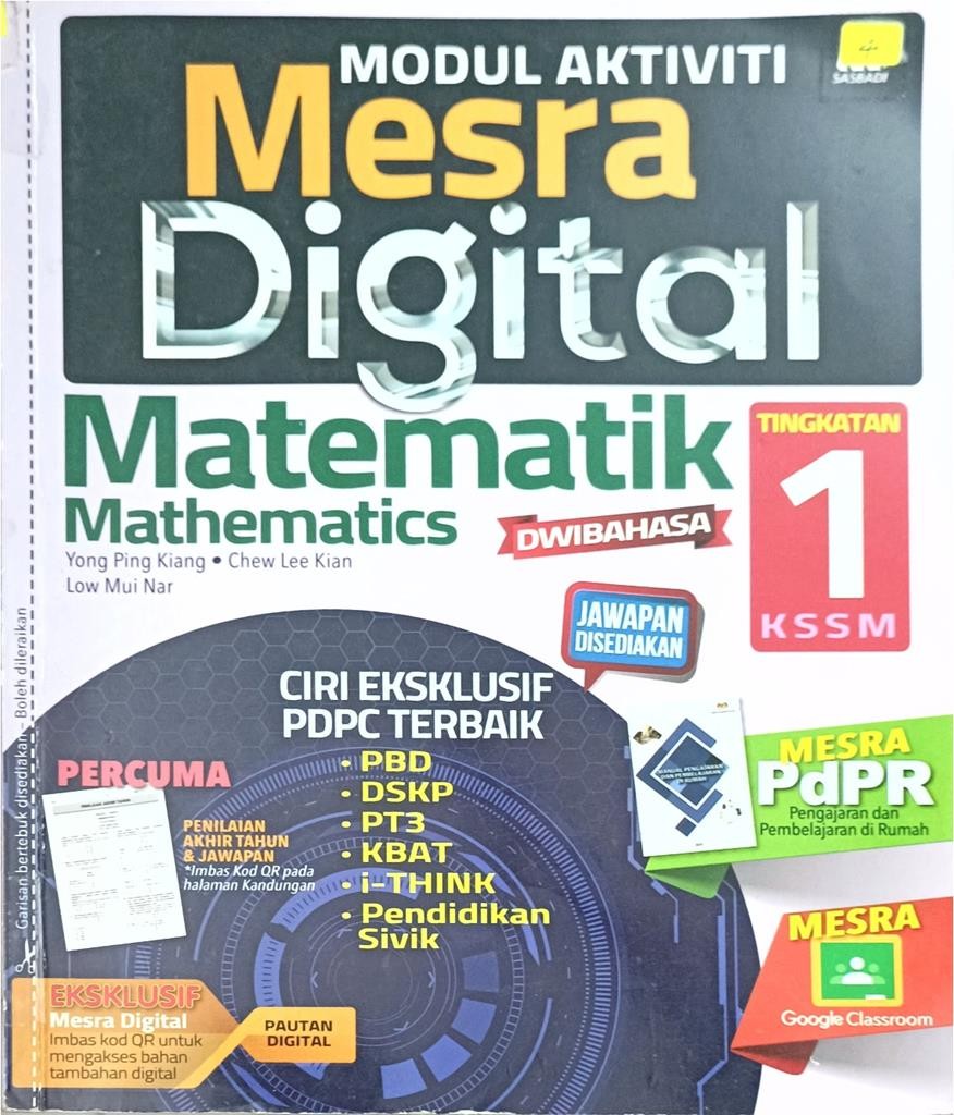 Modul Aktiviti Mesra Digital   Matematik Tingkatan 1