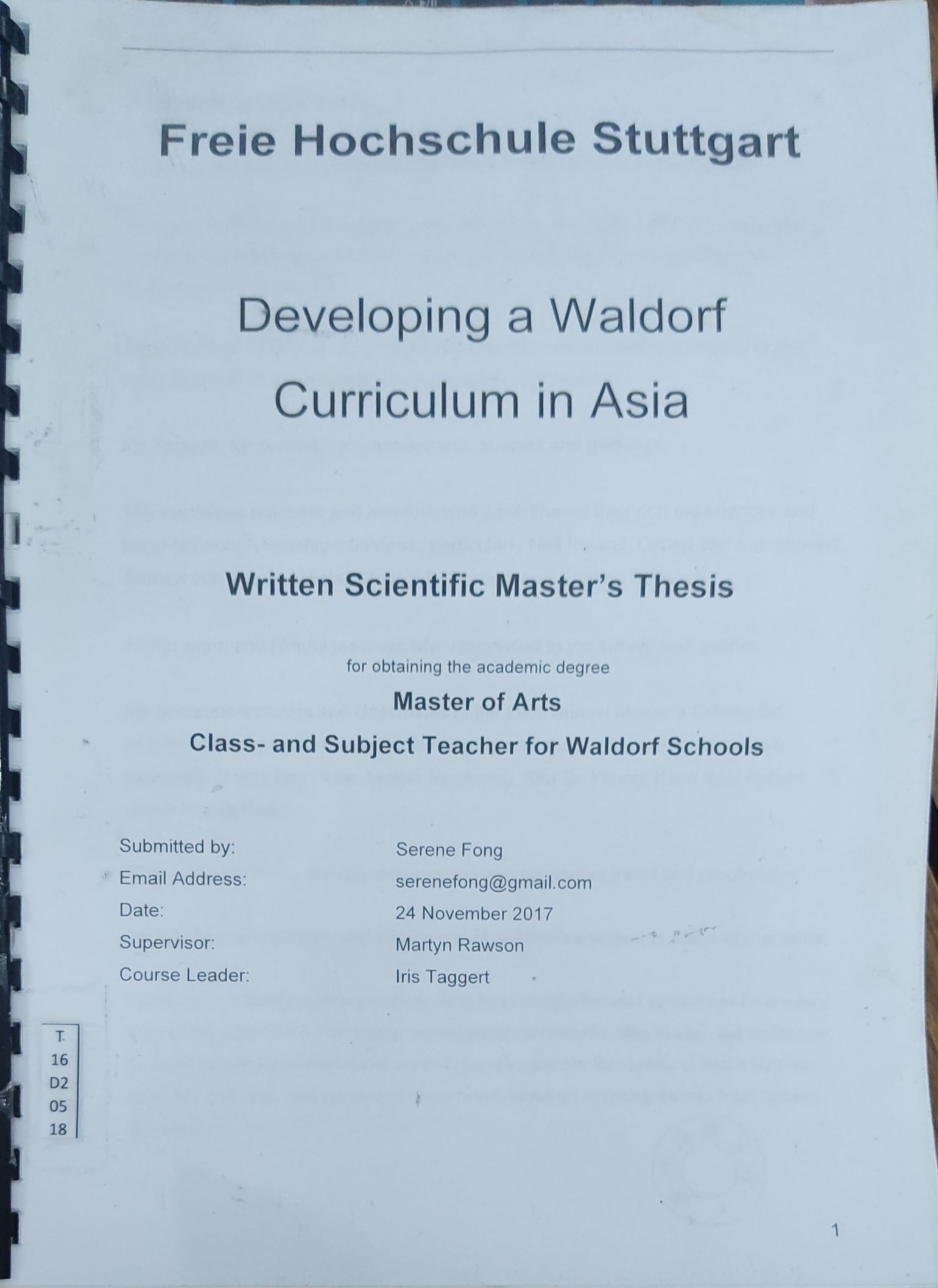 Developing A Waldorf Curriculum In Asia