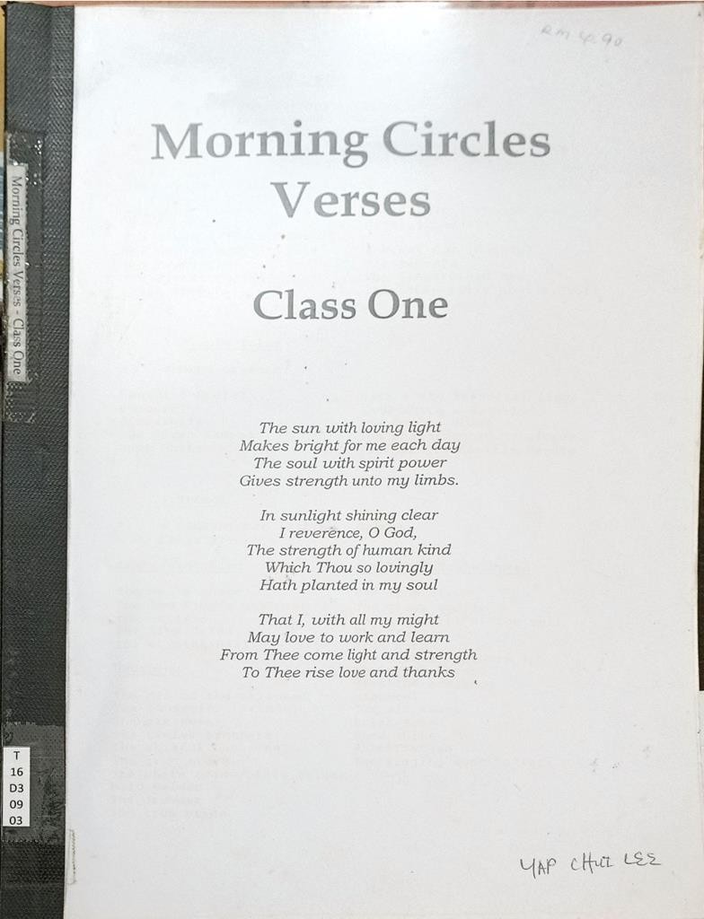 Morning Circles Verses (Class One)