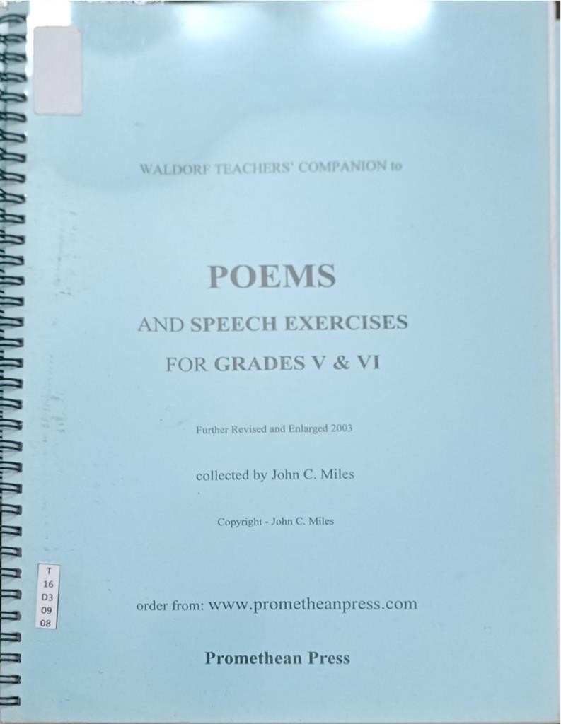 Poems And Speech Exercises For Grades V & VI